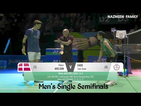 Viktor Axelsen DENMARK vs Chou Tien Chen CHINESE TAIPEI I Badminton 2023 II Men's Singles Semifinals