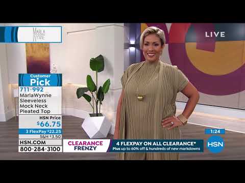 MarlaWynne Sleeveless Mock Neck Pleated Top