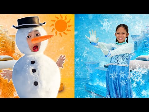 Snow Queen Andrea vs Fire King Eric Hot & Cold Challenge