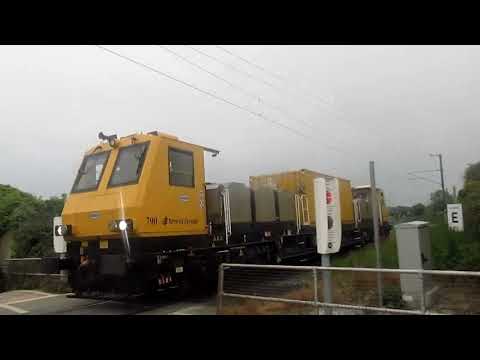 Iarnród Éireann Weed Sprayer MPV 790 Passing Greystones Level Crossing And  Dart Departing Connolly