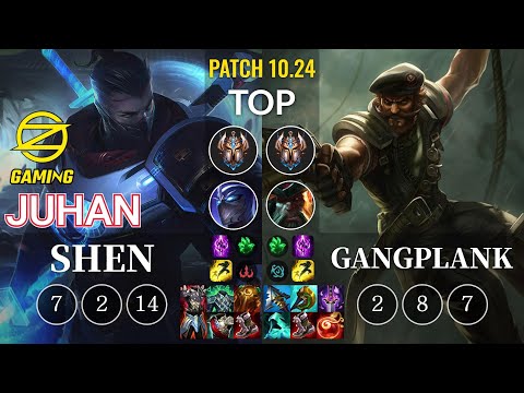 OZ Juhan Shen vs Gangplank Top - KR Patch 10.24