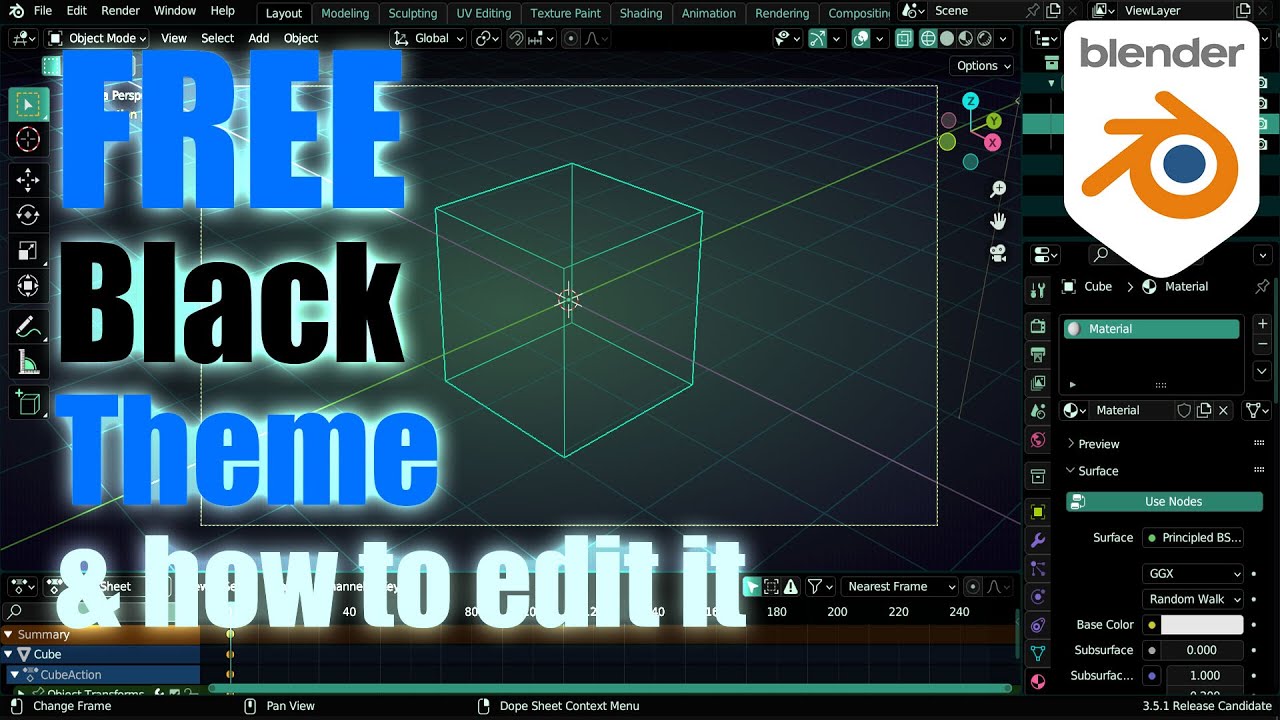 Free Black Theme & How to Customize & Save Themes in Blender 3.6