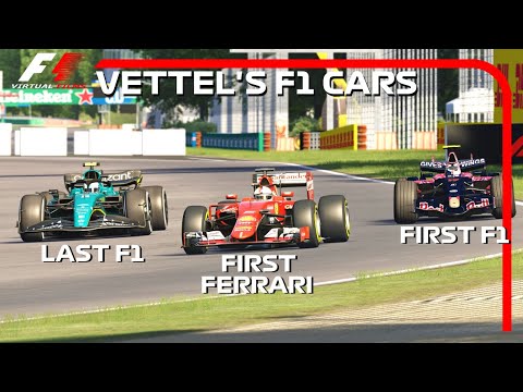 Some of Vettel's F1 Cars  | Toro Rosso F1 2007 vs Ferrari F1 2015 vs Aston Martin F1 22 at Monza GP