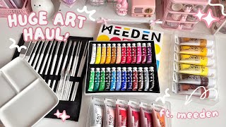 🎨 MEEDEN art supplies haul! + GIVEAWAY! ✨ gouache, acrylic paints, ceramic palette, artist brushes 
