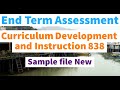 Sample file Curriculum Development and Instruction 838  | AIOU INFO