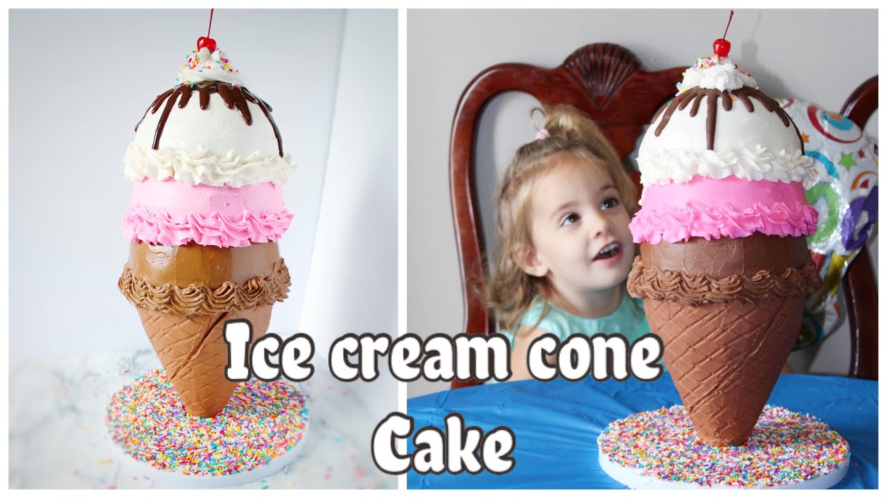 Ice cream cone themed 3D sculpted cake tutorial