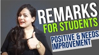 How to write Remarks on Report Card | Remarks for students -Classroom English | Report Card comments