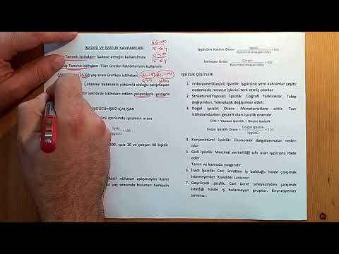 12) MAKRO İKTİSAT TEMEL KAVRAMLAR  (İŞSİZLİK KAVRAMLARI)