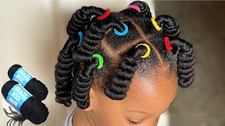 SEE WHAT I DID WITH BRAZILIAN WOOL ON MY 2yr OLD |❌ NO RUBBER BANDS ❌ CROCHET AND SHE LOVE IT