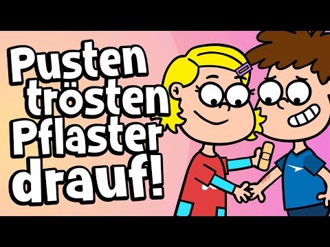 ♪ ♪ Kinderlied Trösten - Pusten, trösten, Pflaster drauf! - Hurra Kinderlieder