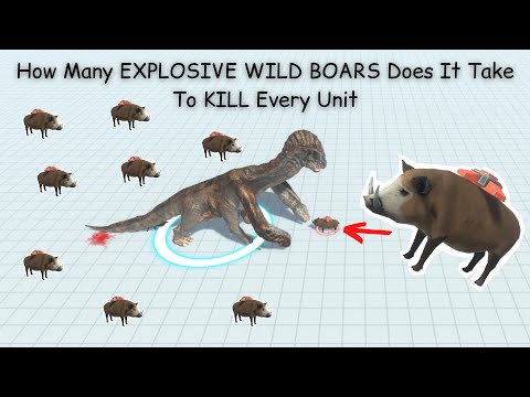 How Many EXPLOSIVE WILD BOARS Does It Take To KILL Every Unit ARBS |Animal Revolt Battle Simulator