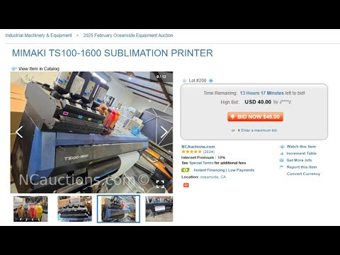Auctioning Oceanside Sublimation Printer Powers on North County Escondido Auctions NCauctions.com