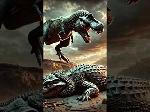 T-Rex vs animais  vs dinossauros (tigre, leão, gorila) #animals #transformation #cute