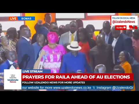 Raila Odinga, Ida Odinga, Gov. Sakaja arrive at Bomas of Kenya for AU Elections Prayer Service