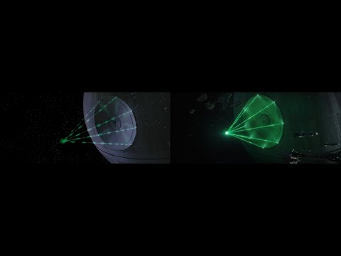 Death Star Superlaser Comparison - A New Hope vs Rogue One