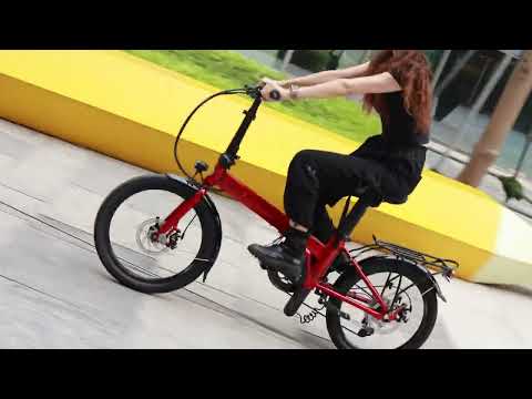 DAHON UNIO E20 charging up the pathway - 20 inch electric folding bike