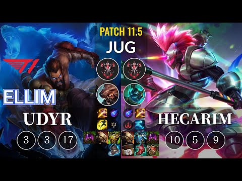 T1 Ellim Udyr vs Hecarim Jungle - KR Patch 11.5