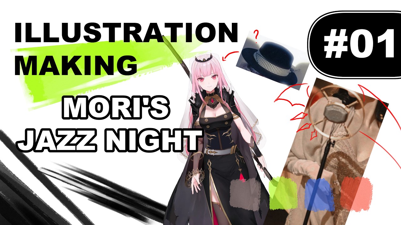 "Mori's Jazz night" a hololive illustration | ILLUSTRATION MAKING EN|PL