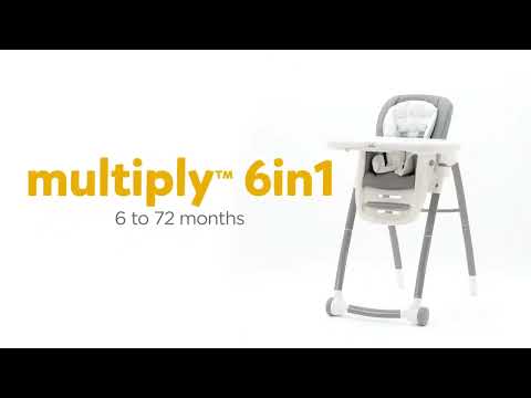 Joie Multiply 6 in 1 Baby High Chair, Birth to 6 Years (Upto 27Kg) - Arctic