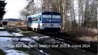 preview picture of video 'Vlak 810 ve stanici Sedlice (trať 203) 8. února 2014'