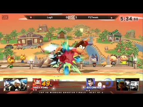 Rise 2018 Winners Quarters - CL|Legit (Diddy Kong) vs P1|Tweek (Bayonetta)