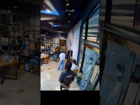 Be watchful of the kids 🥵⚠️ The glass door shattered while the kids were playing #shorts #glassdoor