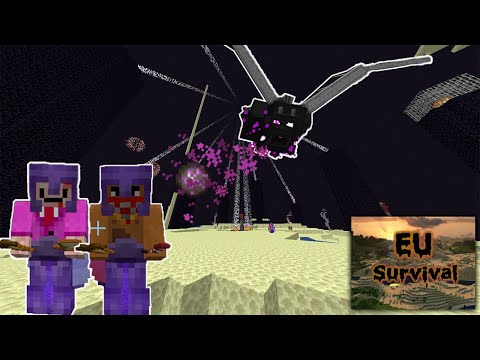 We Beat The Ender Dragon on EUsurvival | 1.18 Minecraft Anarchy ep2