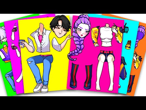 KPOP DEMON HUNTERS - Huntrix RUMI Fall In Love Saja Boys JINU | Sticker Book DIY