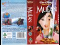 Walt Disney Mulan 1998 Trailer VHS 1999 UK