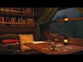 Library Train Ambience Heavy Rain On Window Sounds At Night Historical Ambience With Rain Sounds