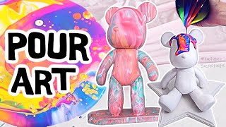 PAINT POUR on Canvas & Wood & Bears!? Oh My!