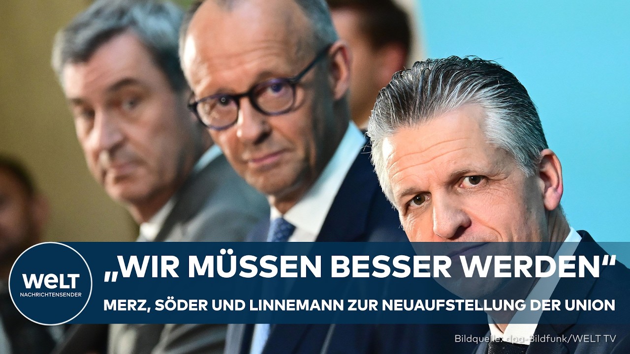 DEUTSCHLAND: Neue Spitze der Unionsfraktion! Pressekonferenz mit Merz, Söder, Linnemann und Hoffmann