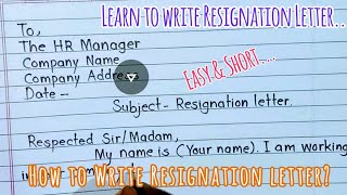 How to write Resignation letter // Resignation letter sample // Learn to write resignation letter