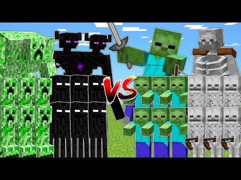 ENDERMEN & CREEPERS vs ZOMBIES & SKELETONS