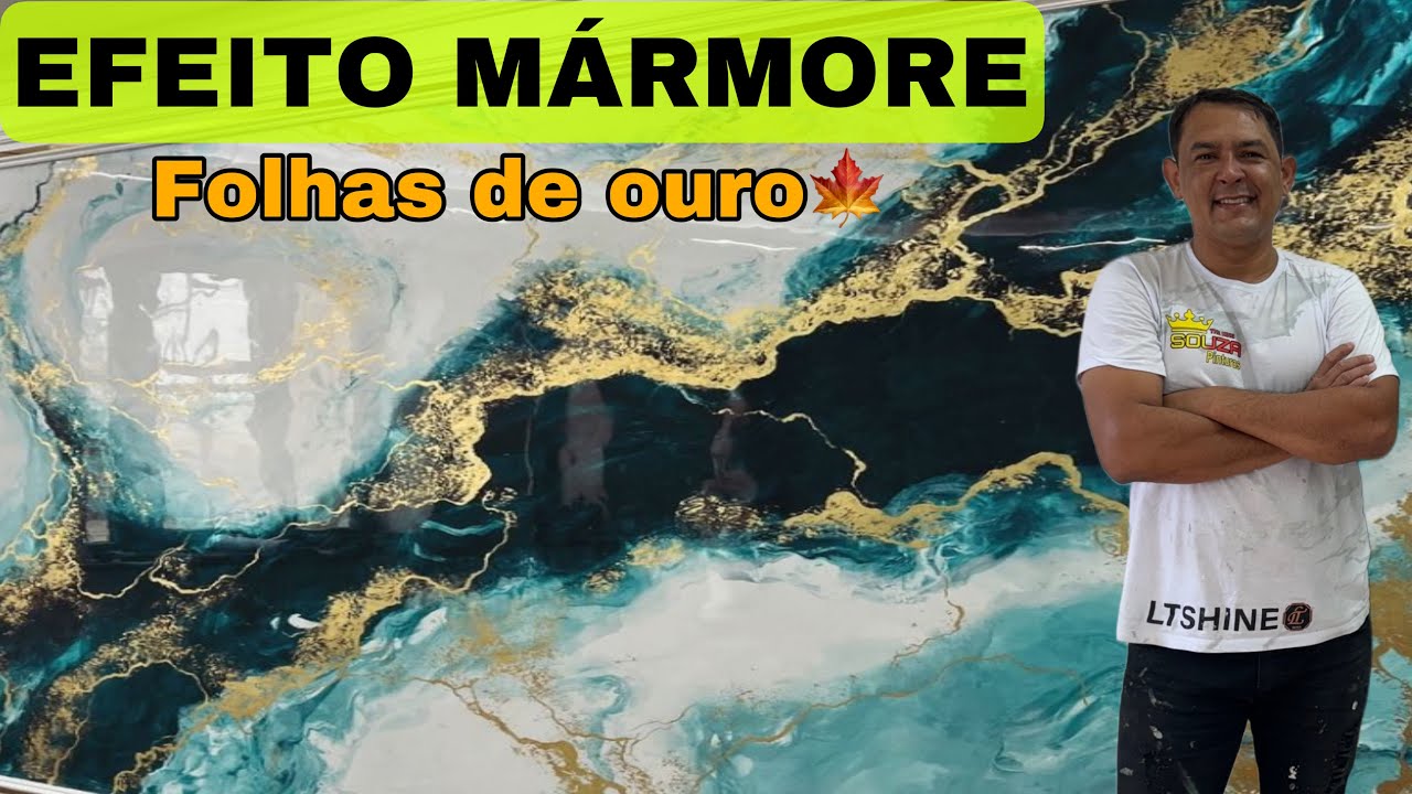 COMO FAZER EFEITO MÁRMORE COM FOLHAS DE OURO  #efeitomarmore #construcaocivil #obra