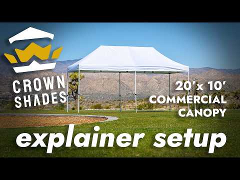 Crown Shades 20'x10' Custom Top Elite Tailgating Bundle - M200ALU Explainer Setup video thumbnail
