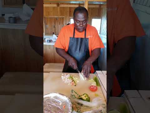 CHEF MAKING CONCH SALAD IN BAHAMAS