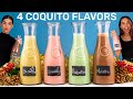 4 Different Coquito Flavors Pistachio Nutella Banana Strawberry