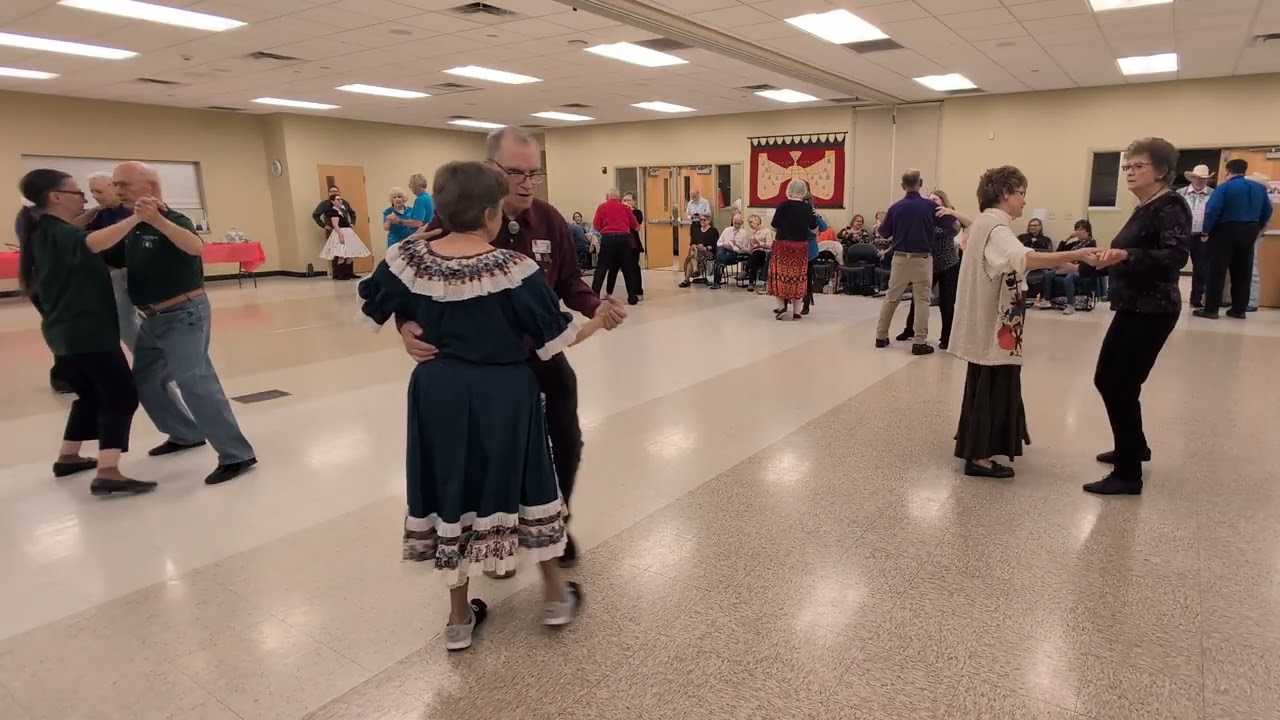 Round dancing with Bob Pyles cueing at West County Spinners Square Dance Club in Creve Coeur, MO.