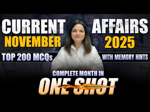November 2025 Current Affairs | Top 200 MCQs | Parcham Classes November One Shot Monthly CA