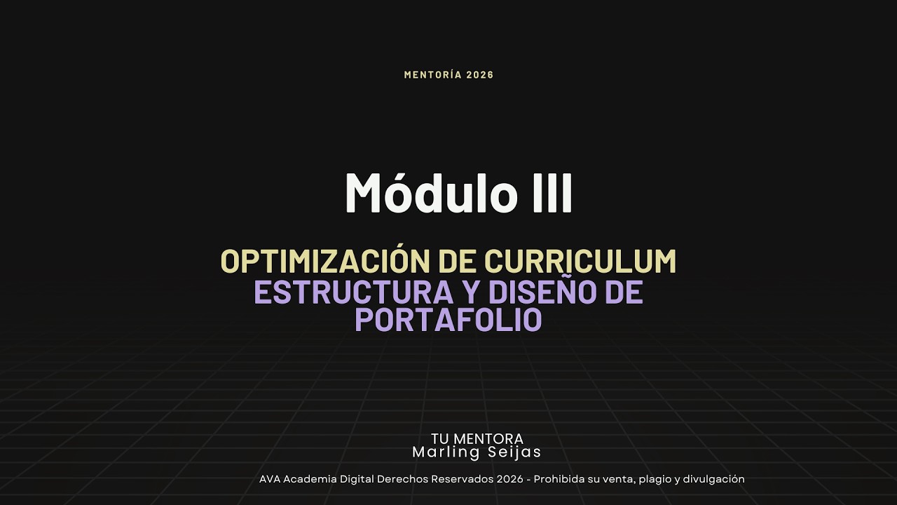 Diseño y Optimización de Curriculum | Estructura y Diseño de Portafolio