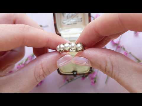 9ct Rose Gold Georgian Six Stone Pearl Ring #3727