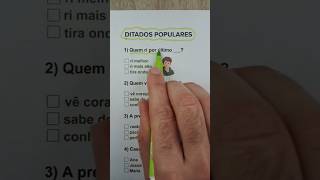 💡 Quiz ditados populares - Complete os ditados 💭