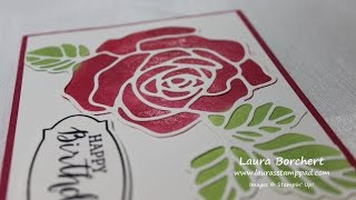 Sponge on the Color with the Stampin' Up! Rose Garden Framelit - Laura's Stamp Pad