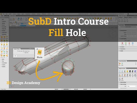 Autodesk Alias Tutorials, SubD Intro 15 - Fill Hole