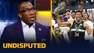 Download the video "Giannis drops 50 in GM 6 to win 2021 Championship for the Bucks — Skip & Shannon | NBA | UNDISPUTED"