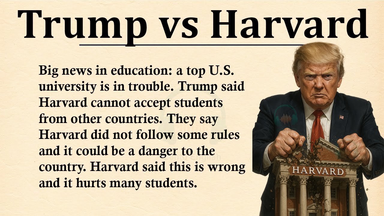 Harvard vs Trump: No Foreign Students || 🎓Learn English Through Story Level 3 || Graded Reader 🎧