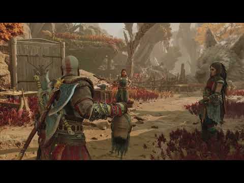 Kratos and Freya meet Angrboda - God of War Ragnarok