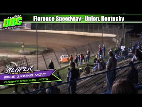 Reaper Race Cars Race Winning Move :: Florence Speedway :: 7.27.13 :: Trevor Landrum
