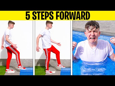 5 STEPS FORWARD CHALLENGE!! (FUNNY PRANKS AND SITUATIONS)